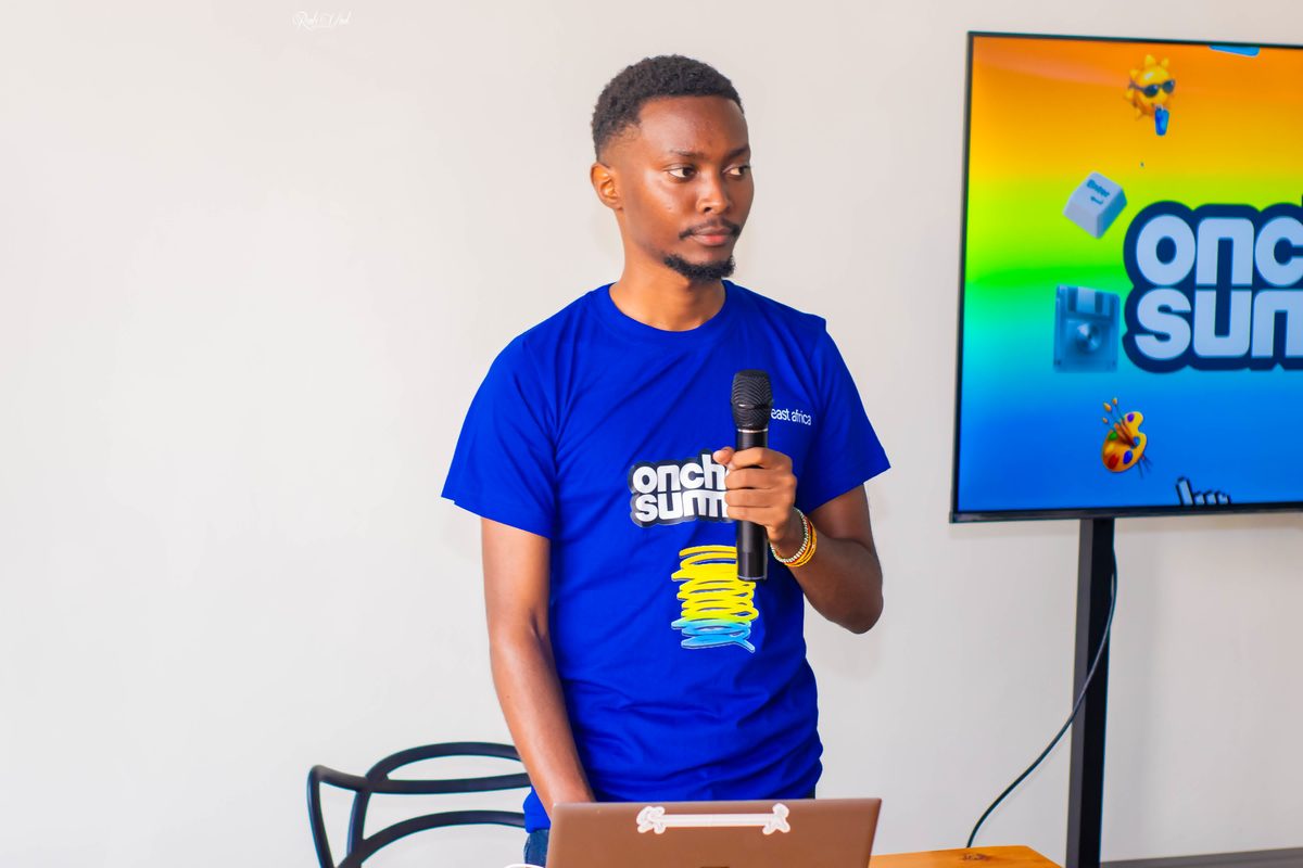 Fred Gitonga speaking at an event